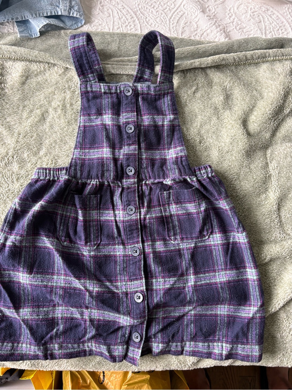 GAP Girls Purple Plaid Dress with Pink Accents